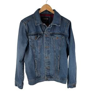 21Men FOREVER 21 Men's Cotton Flannel Lined Denim Jean Jacket Medium Wash Medium